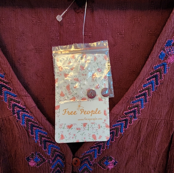 Free People Embroidered Folk Blouse - Picture 3 of 7